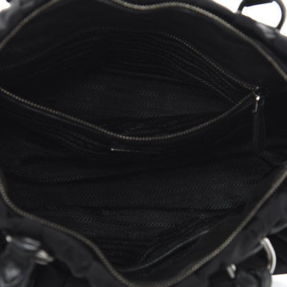 Prada Tessuto Nylon Nappa Braided Gaufre Shoulder Bag Black 5 of 9
