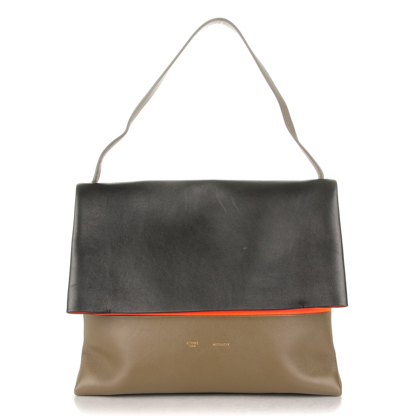 Smooth Calfskin Tri-Color All Soft Shoulder Bag Black
