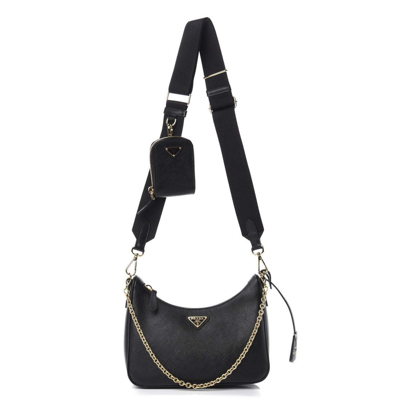 Saffiano Lux Re-Edition 2005 Shoulder Bag Black
