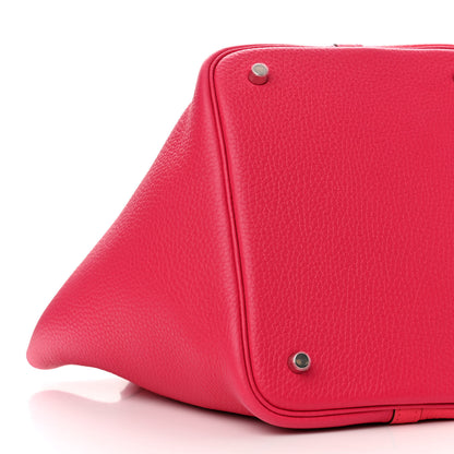 Hermes Taurillon Clemence Casaque Picotin Lock 22 MM Rose Extreme Rose Mexico Rouge De Coeur 9 of 11