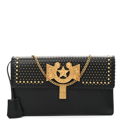 Versace Nappa Whipstitch Icon Western Chain Shoulder Bag Black 1 of 10