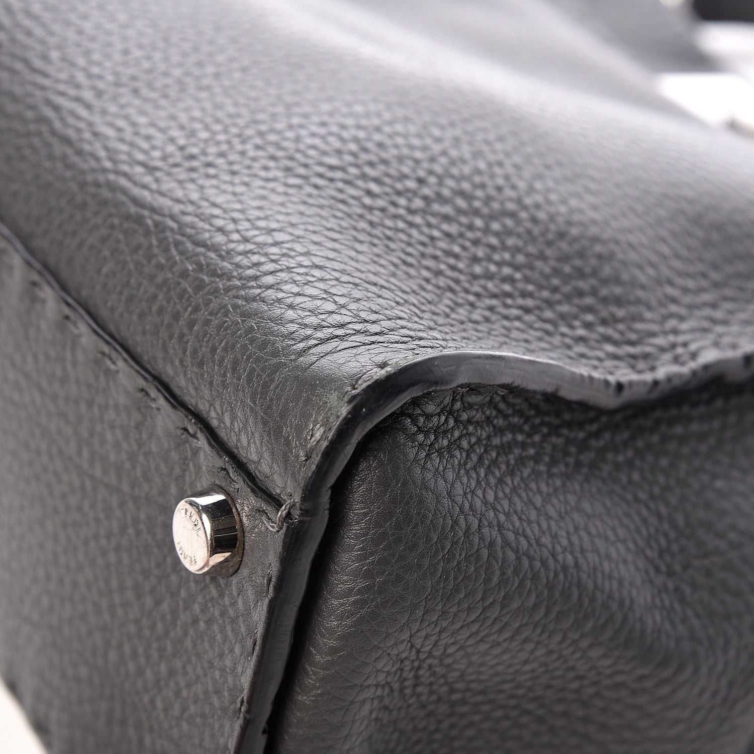 Fendi Cuoio Romano Selleria Bi-Color Medium Peekaboo Iconic Satchel Asfalto Latte 12 of 16