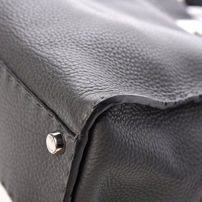 Fendi Cuoio Romano Selleria Bi-Color Medium Peekaboo Iconic Satchel Asfalto Latte 12 of 16