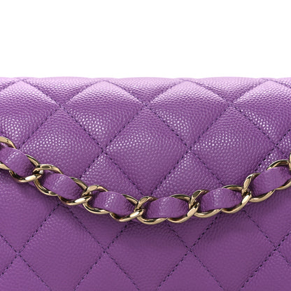 Chanel Caviar Quilted Small Double Flap Purple 8 of 10