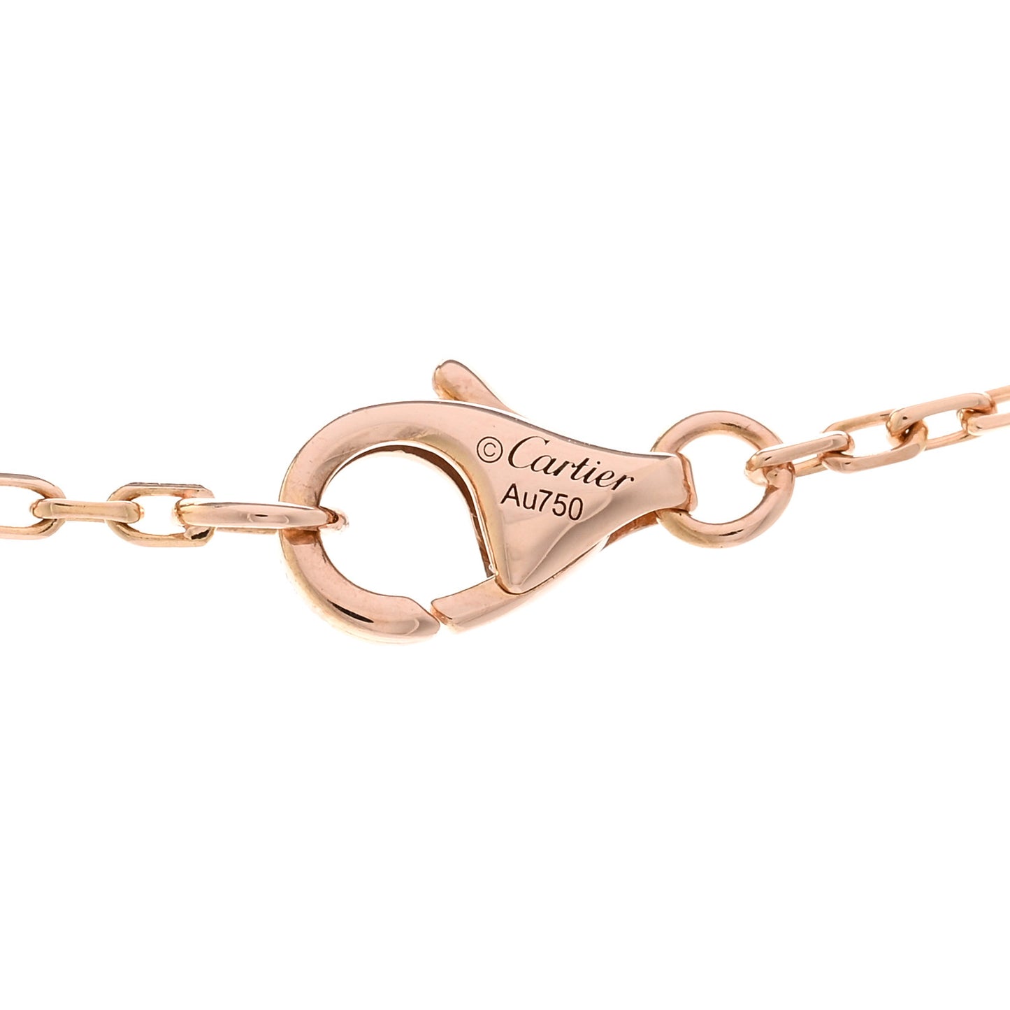 18K Pink Gold Diamond Interlocking LOVE Paved Necklace