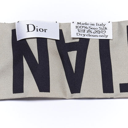 Christian Dior Silk Oblique Mitzah Scarf Blue 3 of 3