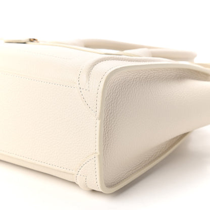 Celine Drummed Calfskin Nano Luggage Ivory 7 of 10