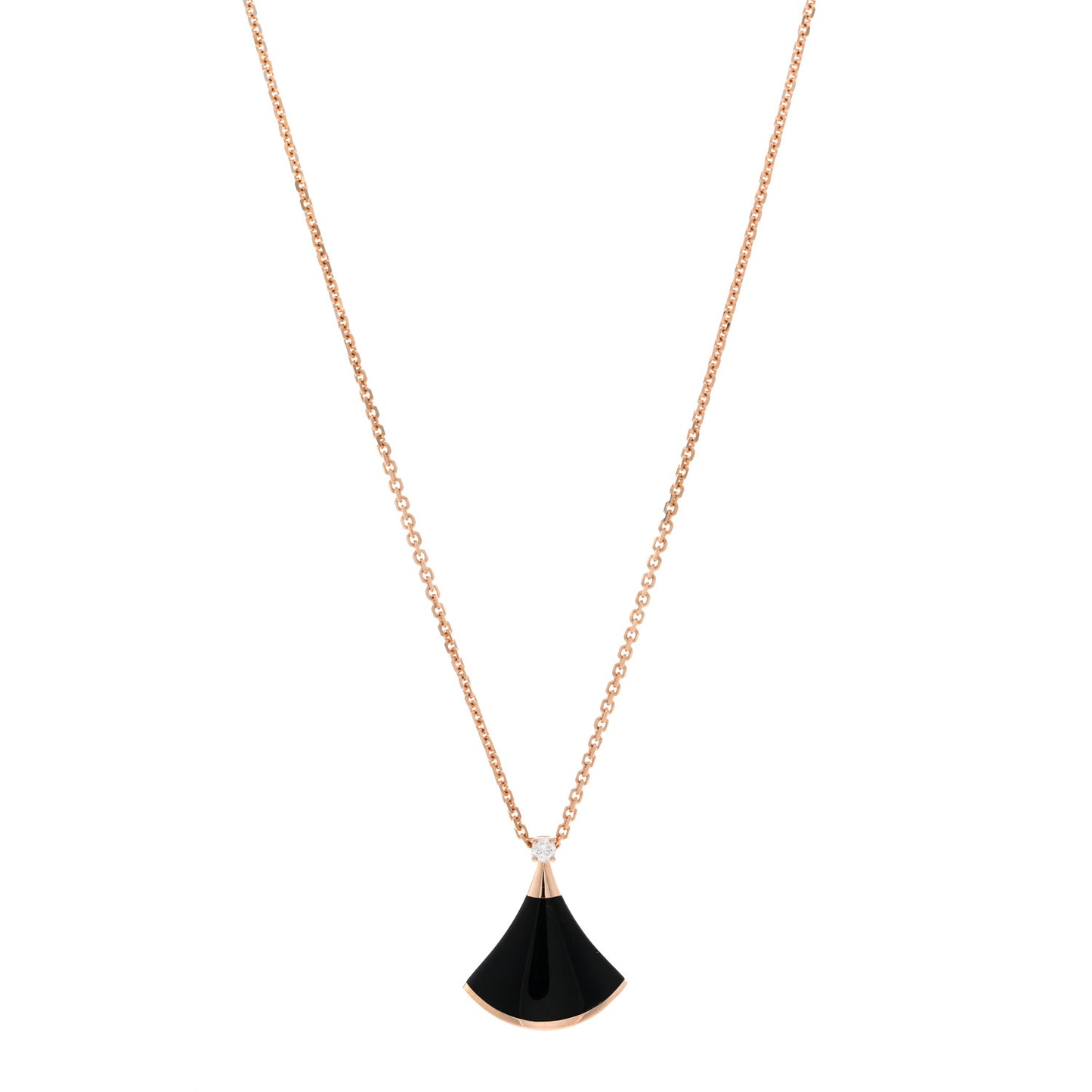18K Rose Gold Diamond Black Onyx Divas' Dream Pendant Necklace