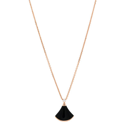 Bulgari 18K Rose Gold Diamond Black Onyx Divas' Dream Pendant Necklace 1 of 5