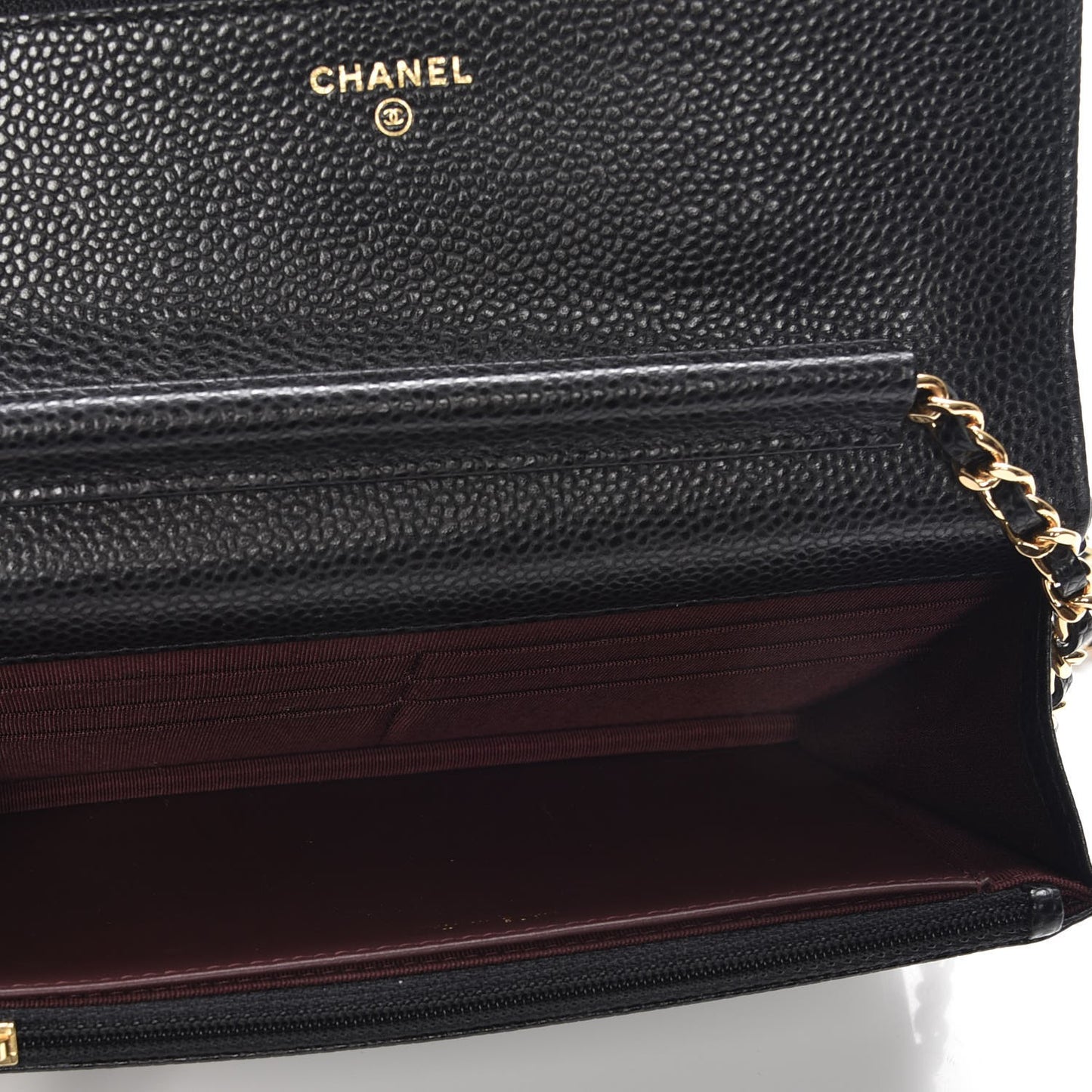 Caviar Quilted Wallet On Chain WOC Black