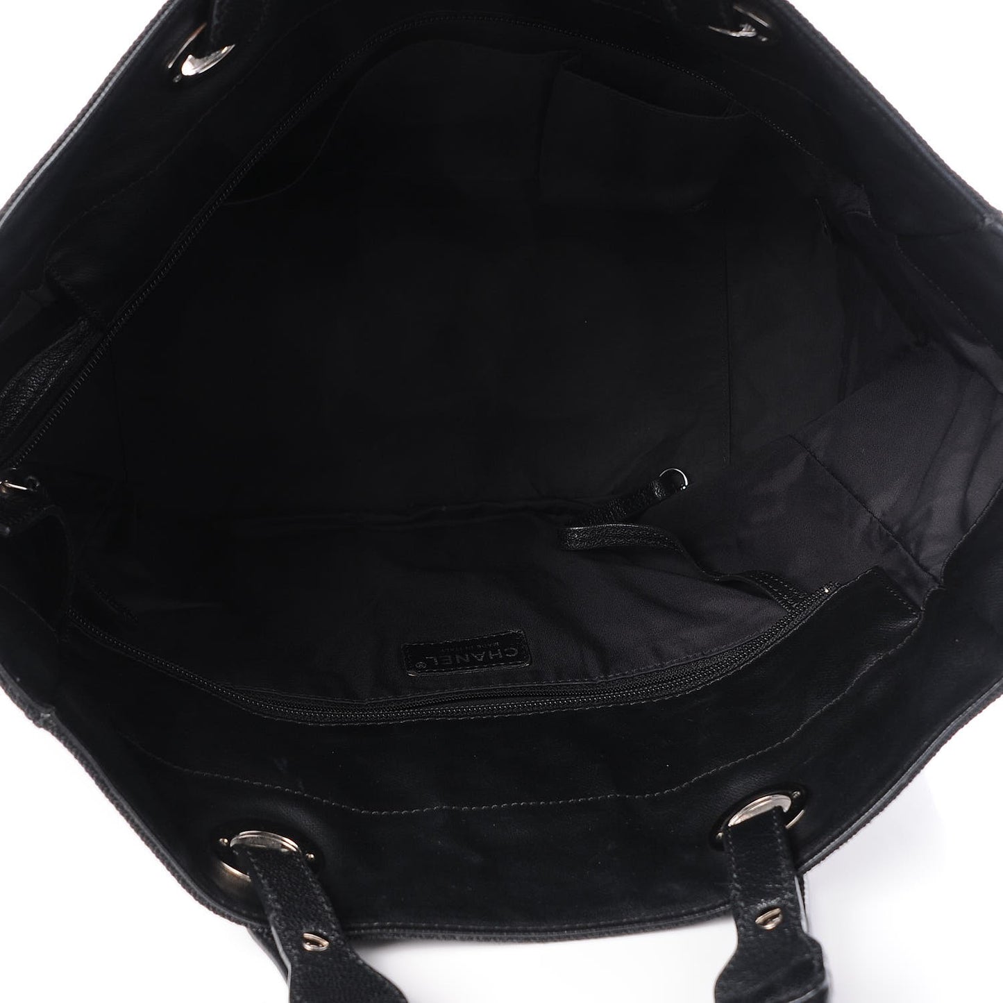 Coated Canvas Large Paris Biarritz Tote Black