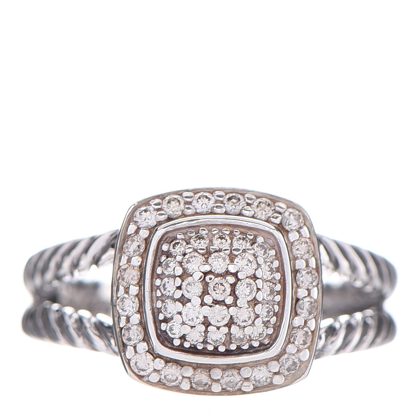 Sterling Silver Diamond 7mm Petite Albion Pave Ring 52 6