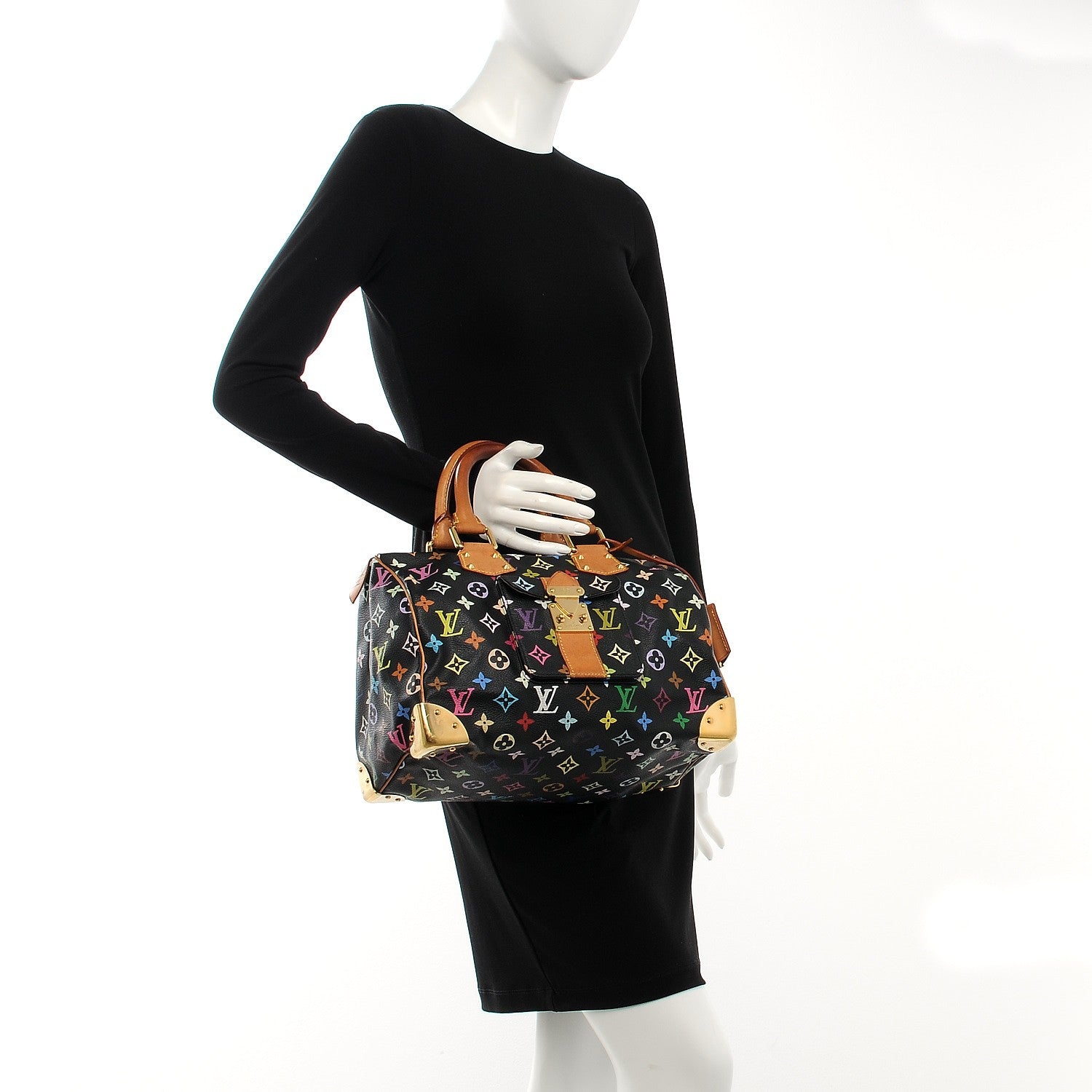Louis Vuitton Monogram Multicolor Speedy 30 Black 2 of 7