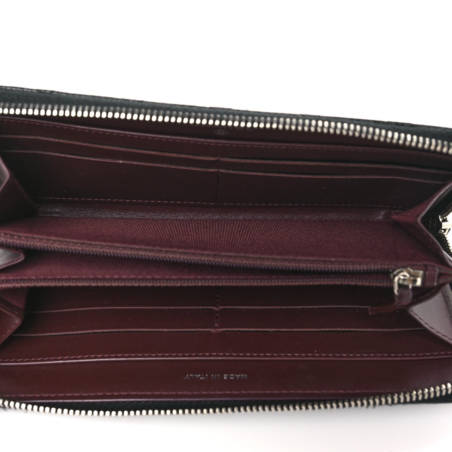 Caviar Quilted Large Gusset Zip Around Wallet Black