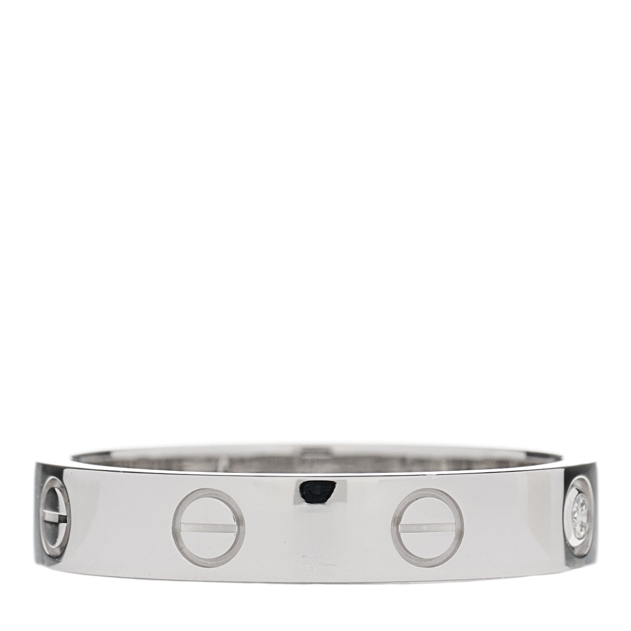 Cartier 18K White Gold Diamond 4mm LOVE Wedding Band Ring 58 8.25 3 of 4