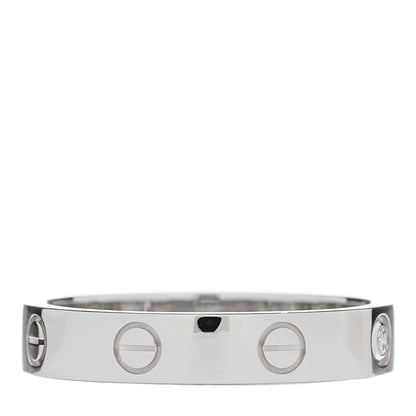 Cartier 18K White Gold Diamond 4mm LOVE Wedding Band Ring 58 8.25 3 of 4