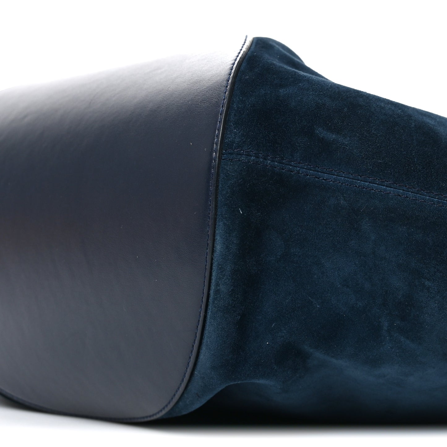 Suede Calfskin Medium Lotus Tote Midnight