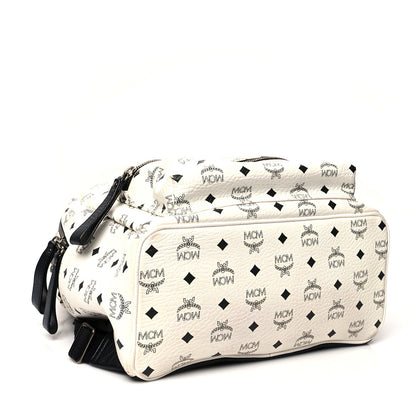 MCM Visetos Crown Stud Medium Stark Backpack White 4 of 15