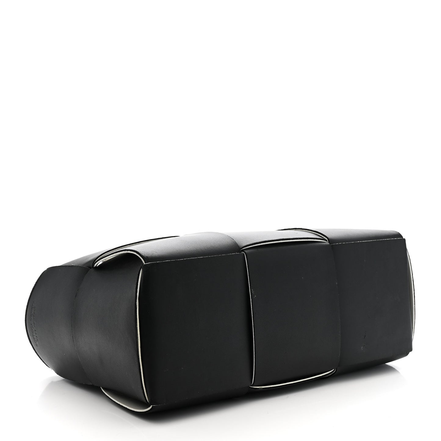Nappa Maxi Intrecciato Small Arco Tote Black White