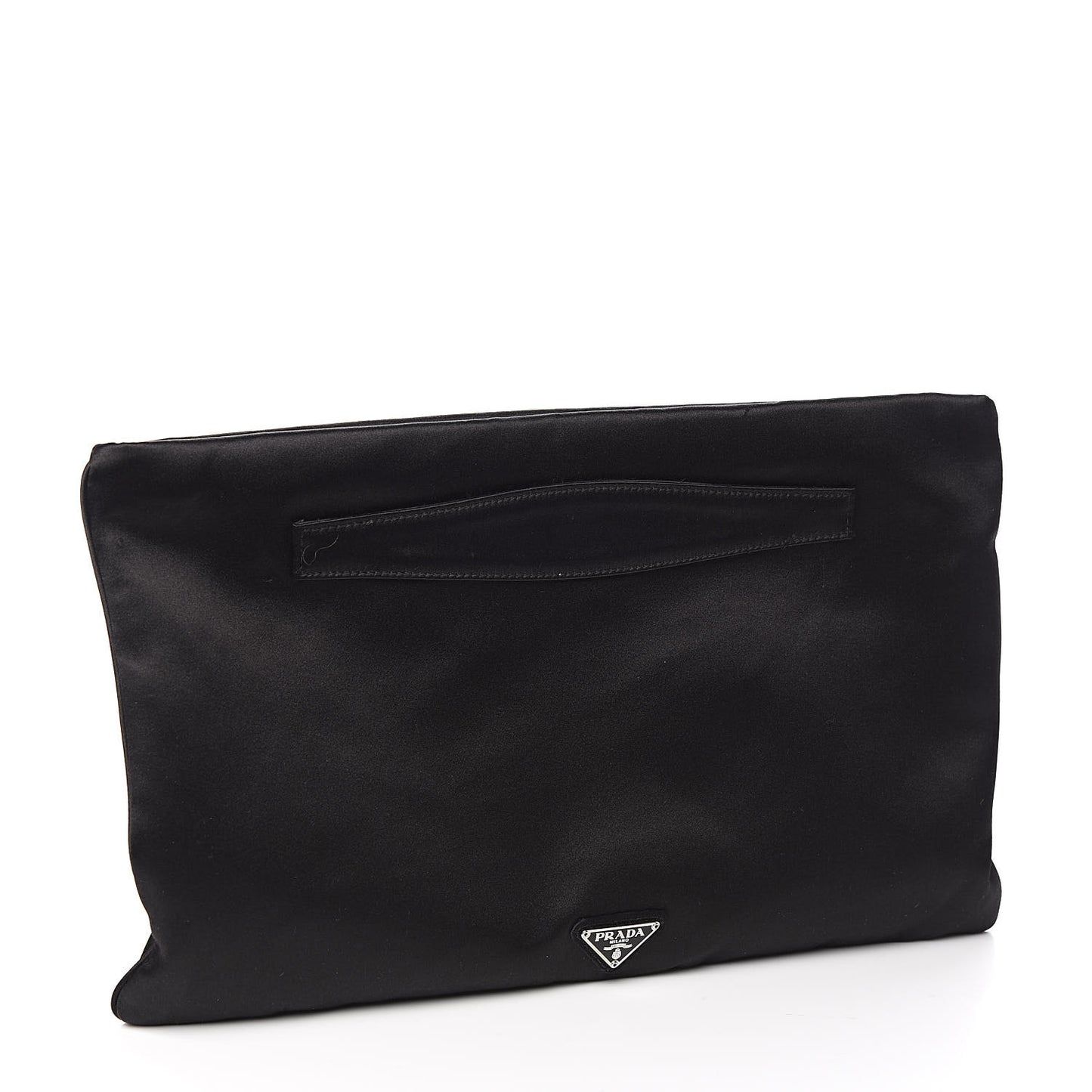 Satin Swarovski Crystal Embroidered Flat Clutch Black