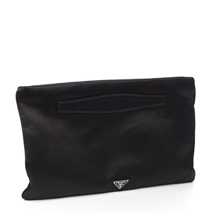 Prada Satin Swarovski Crystal Embroidered Flat Clutch Black 3 of 8