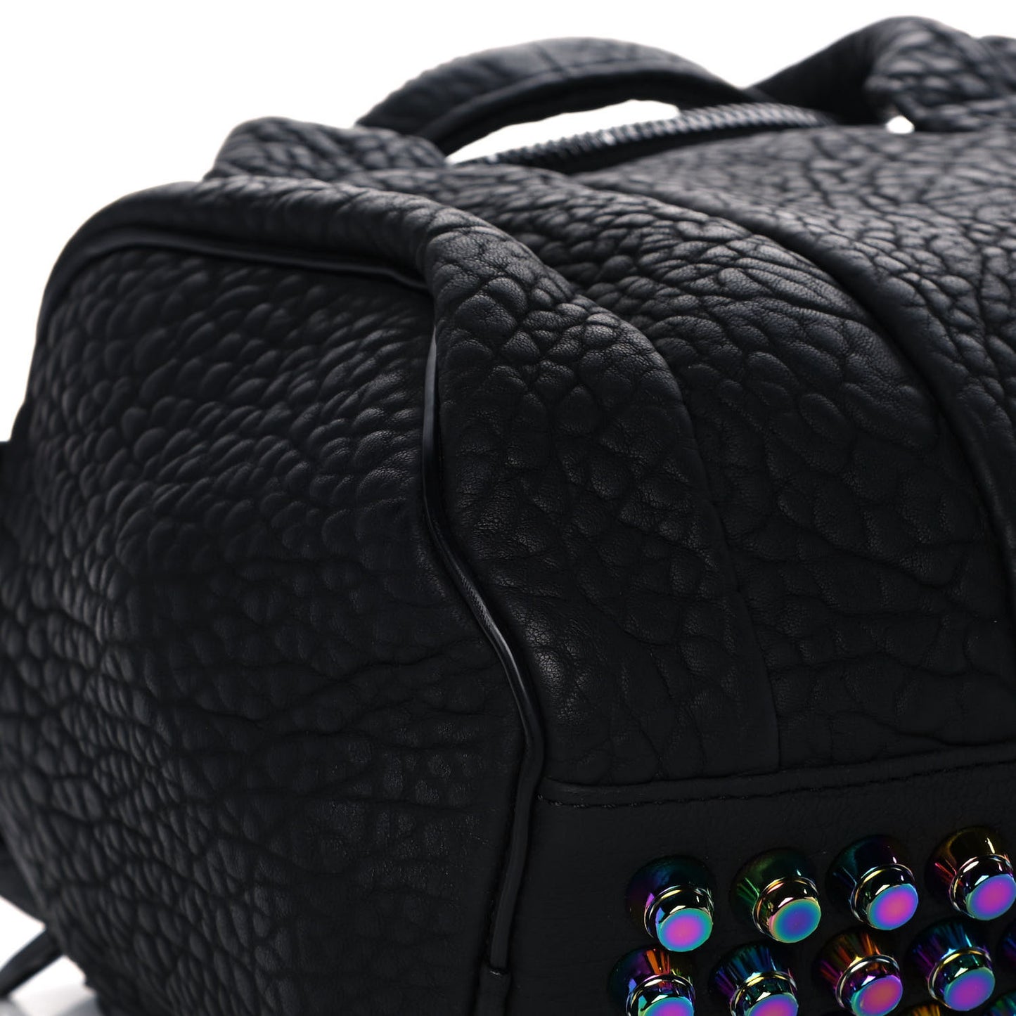 Pebbled Lambskin Rockie Black Iridescent Hardware