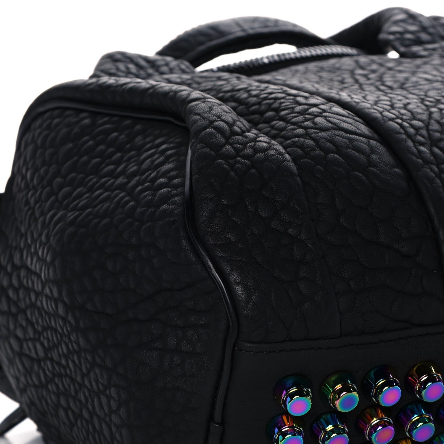 Alexander Wang Pebbled Lambskin Rockie Black Iridescent Hardware 6 of 13
