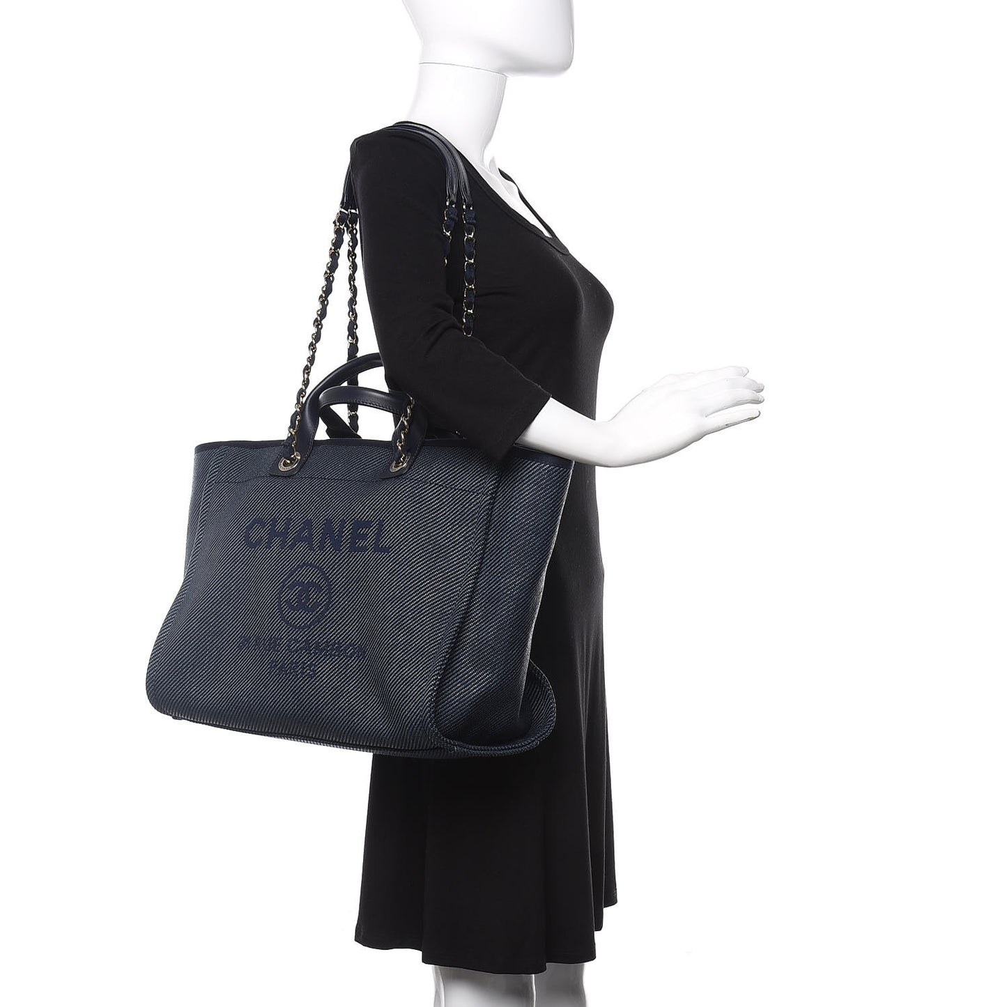 Denim Medium Deauville Tote Dark Blue