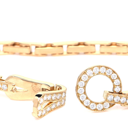 Cartier 18K Yellow Gold Diamond Agrafe Link Bracelet 6 of 7