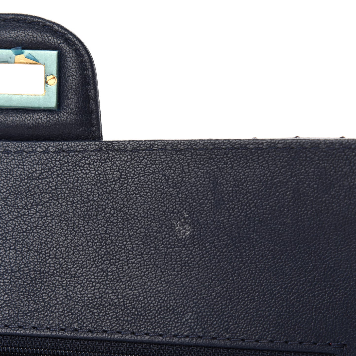 Sheepskin Chevron Quilted 2.55 Reissue 225 Flap Navy Blue