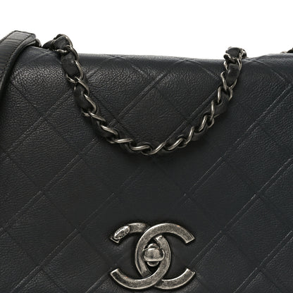 Chanel Calfskin Diamond Embossed Medium New Chic Flap Dark Grey 8 of 11
