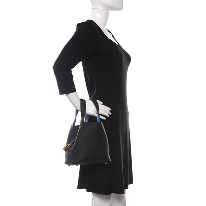 Hermes Taurillon Clemence Casaque Picotin Lock 18 PM Bleu Nuit Black Blue Frida 2 of 11