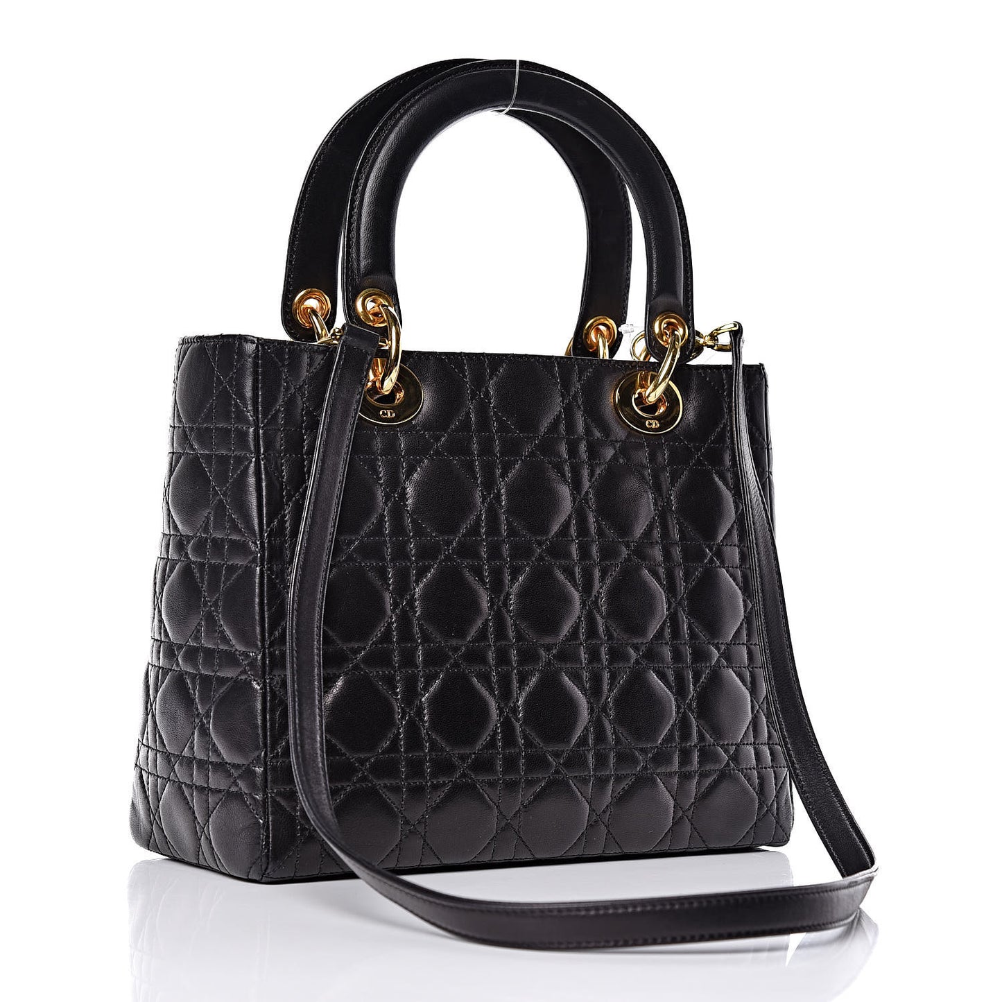 Lambskin Cannage Medium Lady Dior Black