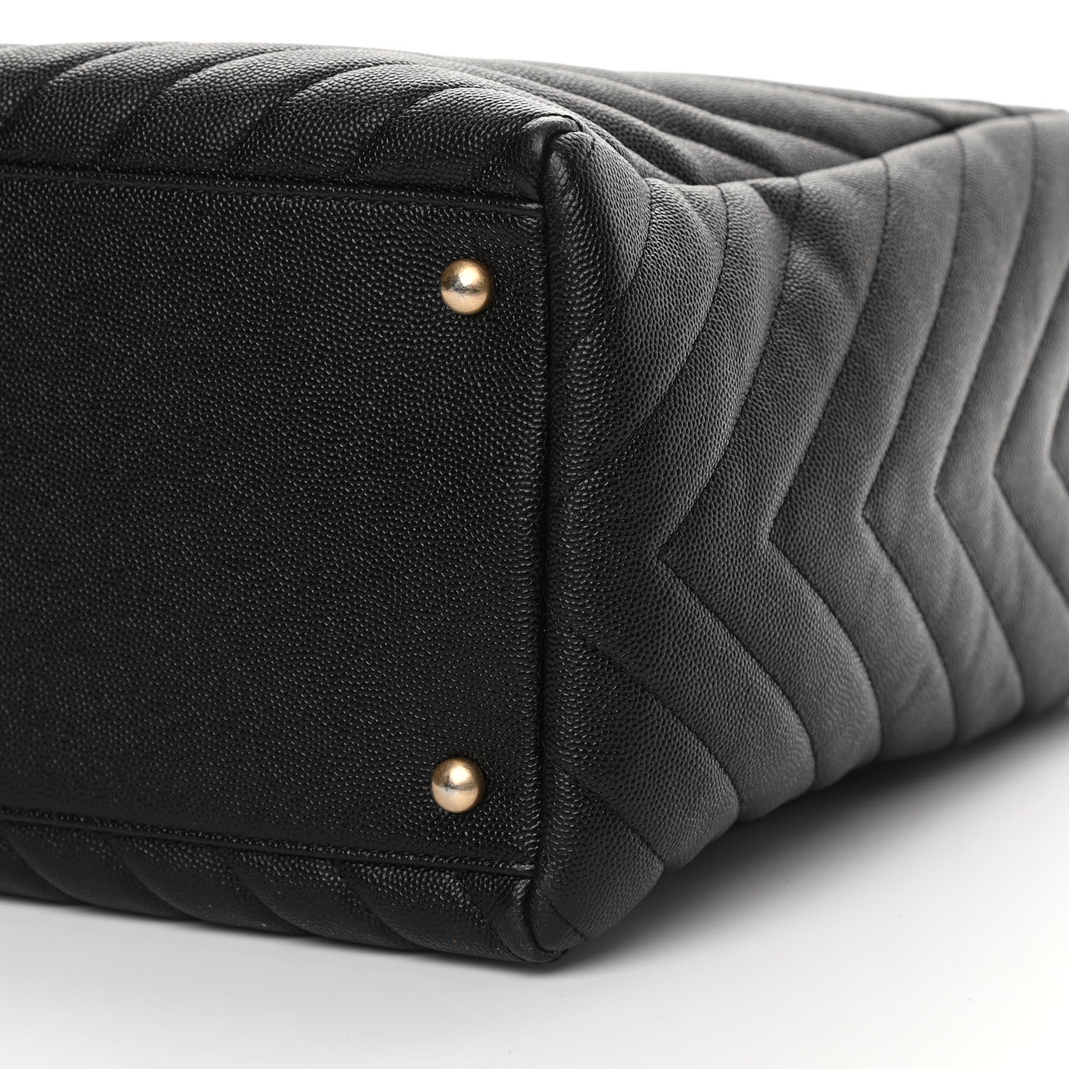Chanel Caviar Chevron Quilted Coco Handle Shopping Tote Black 12 of 15