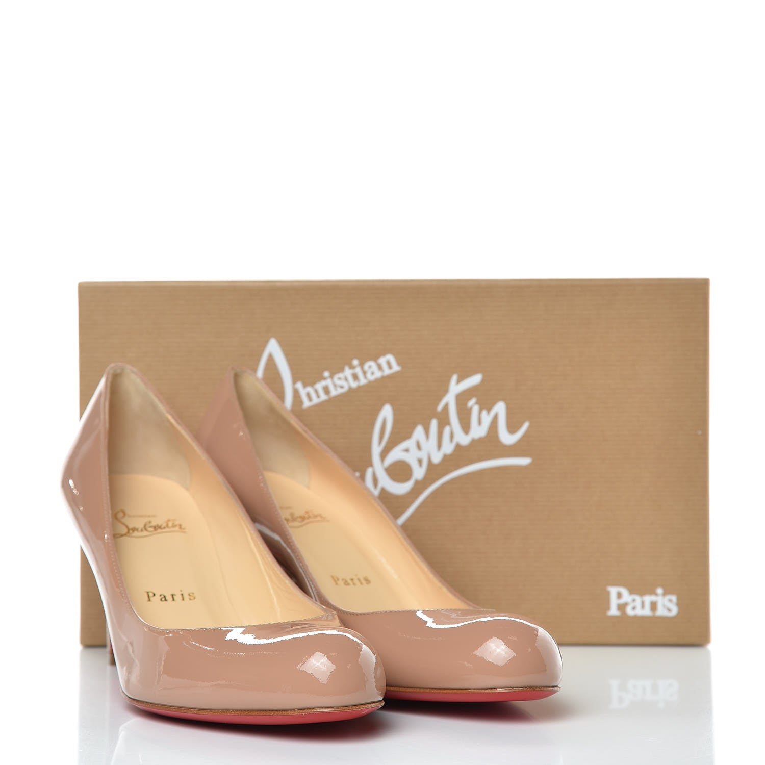 Christian Louboutin Patent Simple 70 Pumps 38.5 Nude 8 of 8