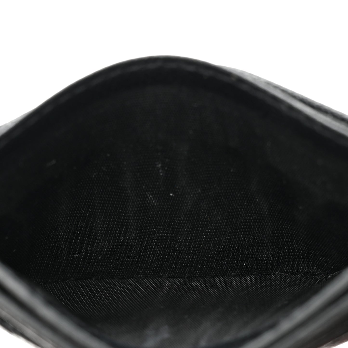 Grain De Poudre Matelasse Chevron Monogram Credit Card Case Black