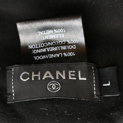 Chanel Wool Tweed CC Beret Beanie Hat L Burgundy 8 of 9