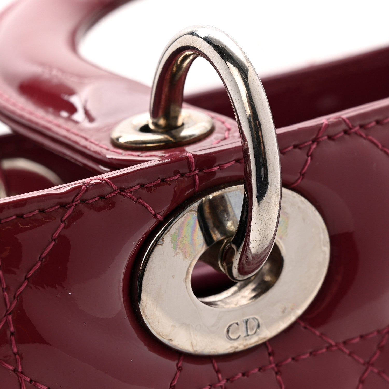 Christian Dior Patent Cannage Medium Lady Dior Dark Pink 11 of 13