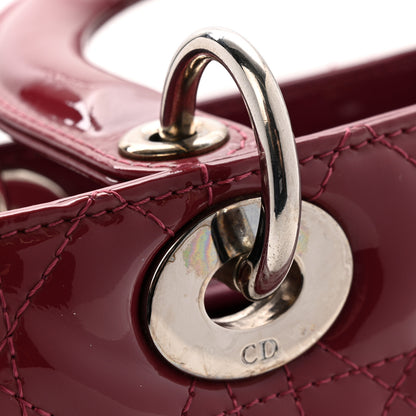Christian Dior Patent Cannage Medium Lady Dior Dark Pink 11 of 13