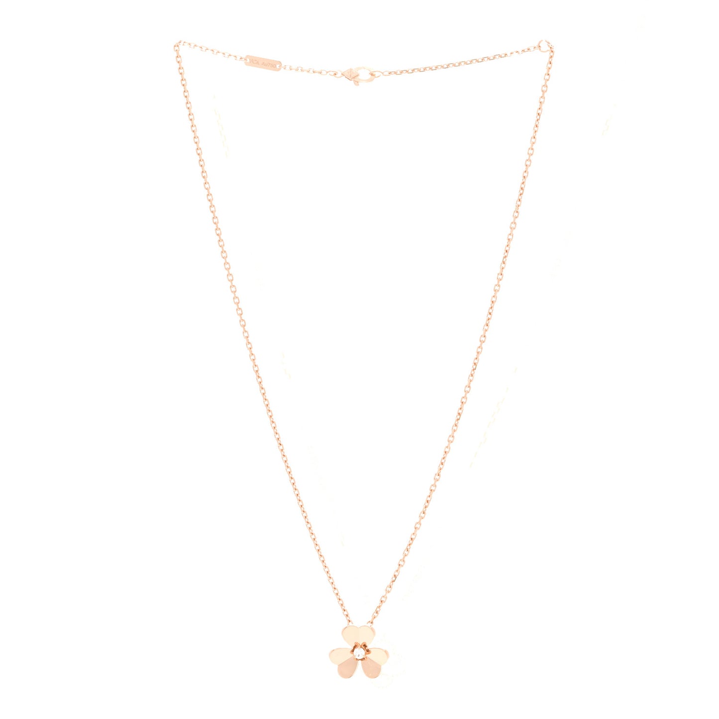 18K Rose Gold Diamond Small Frivole Pendant Necklace