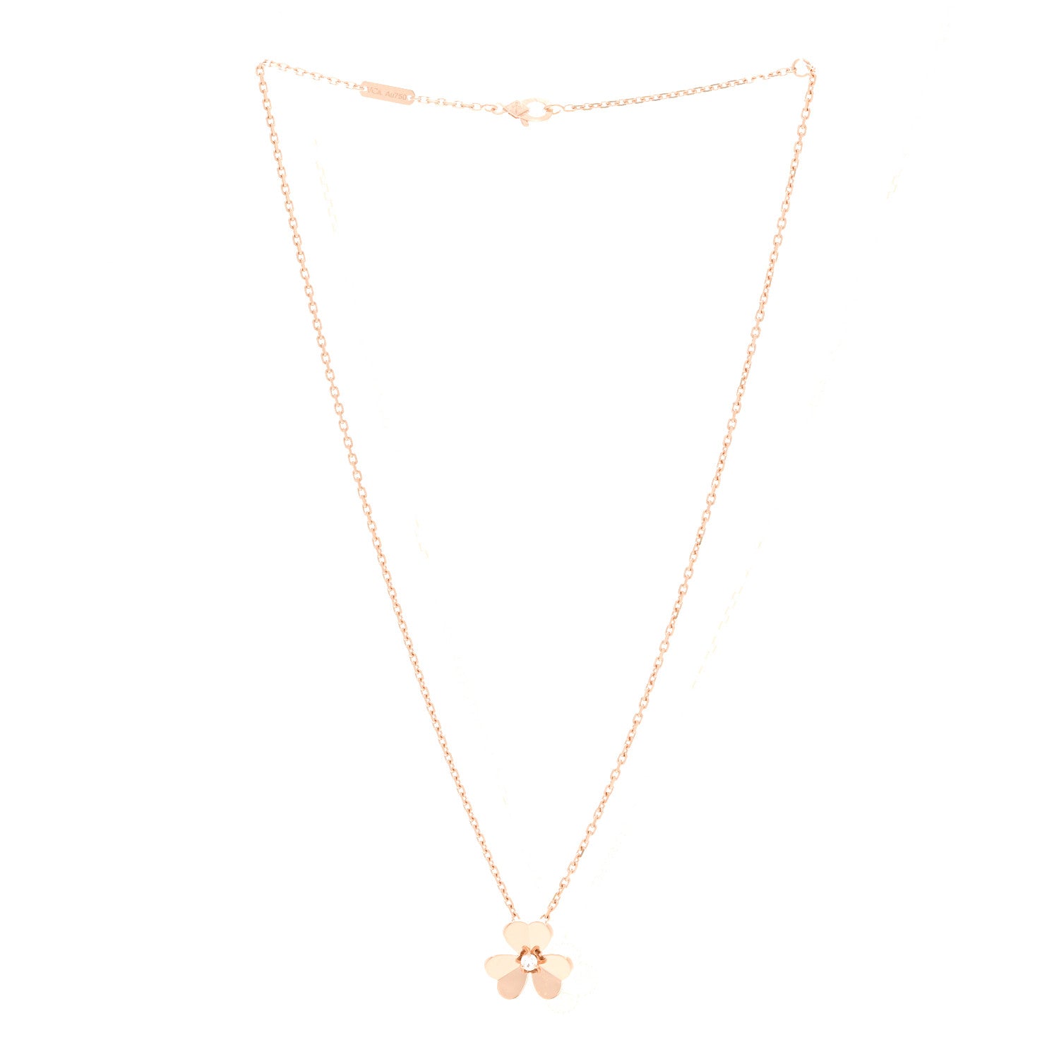 Van Cleef & Arpels 18K Rose Gold Diamond Small Frivole Pendant Necklace 3 of 6