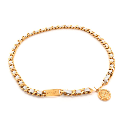 Chanel Lambskin CC Medallion Chain Belt White Gold 1 of 7