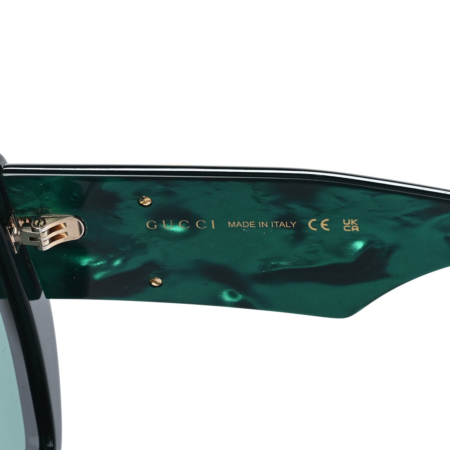 Gucci Acetate Square Frame Sunglasses GG0956S Green Black 5 of 7