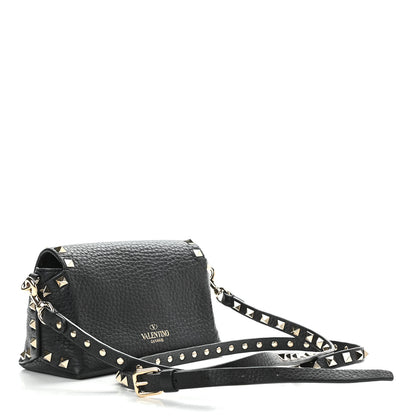 Valentino Garavani Pebbled Calfskin Mini Rockstud Crossbody Bag Black 3 of 8
