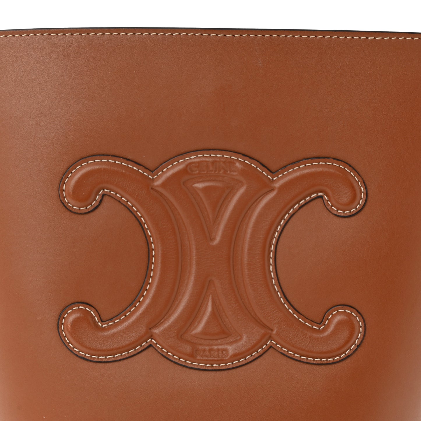 Smooth Calfskin Small Cuir Triomphe Bucket Bag Tan