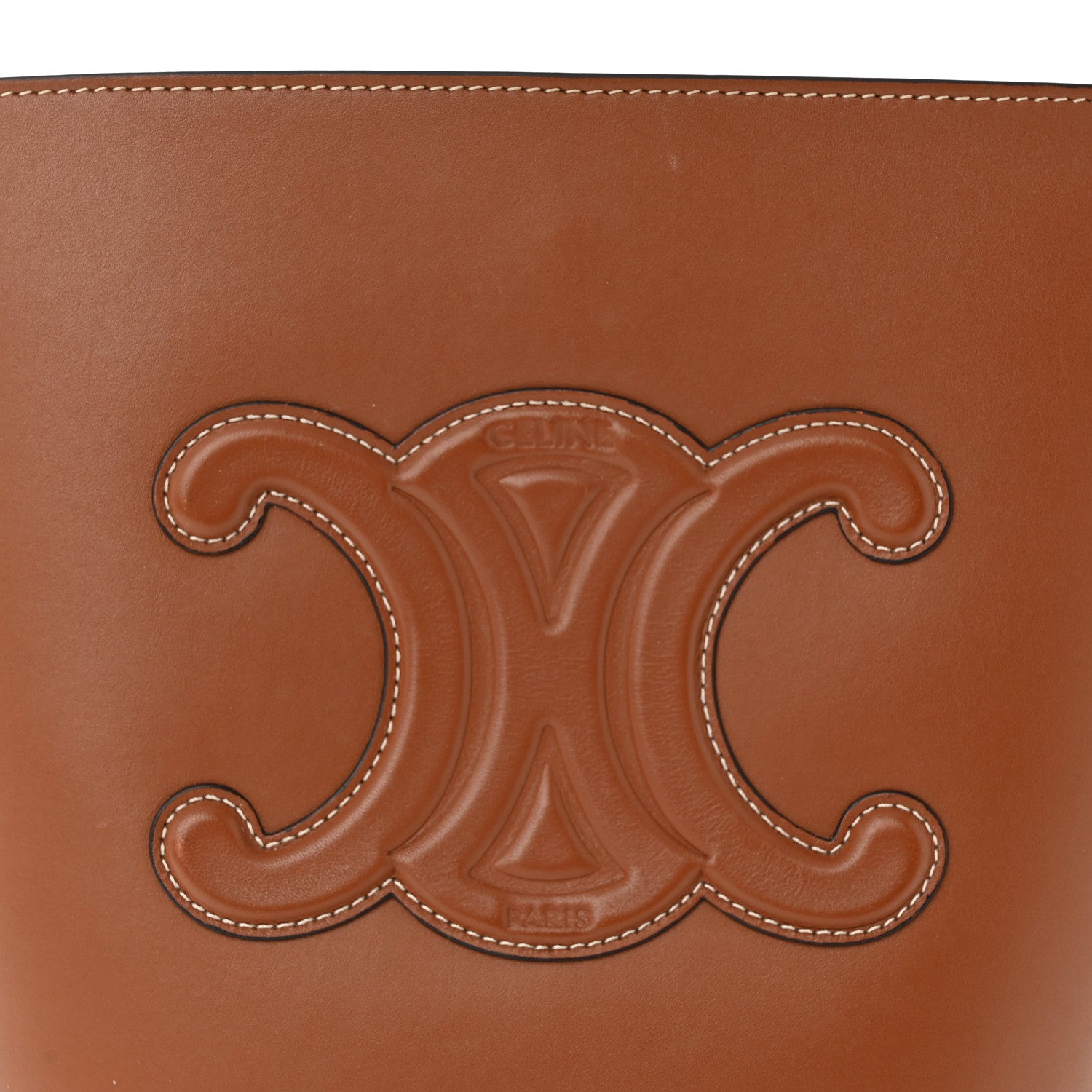 Celine Smooth Calfskin Small Cuir Triomphe Bucket Bag Tan 9 of 13