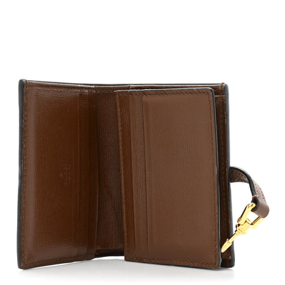 Gucci GG Supreme Monogram Textured Calfskin Web Jackie 1961 Card Case Beige Ebony Brown Sugar 5 of 12