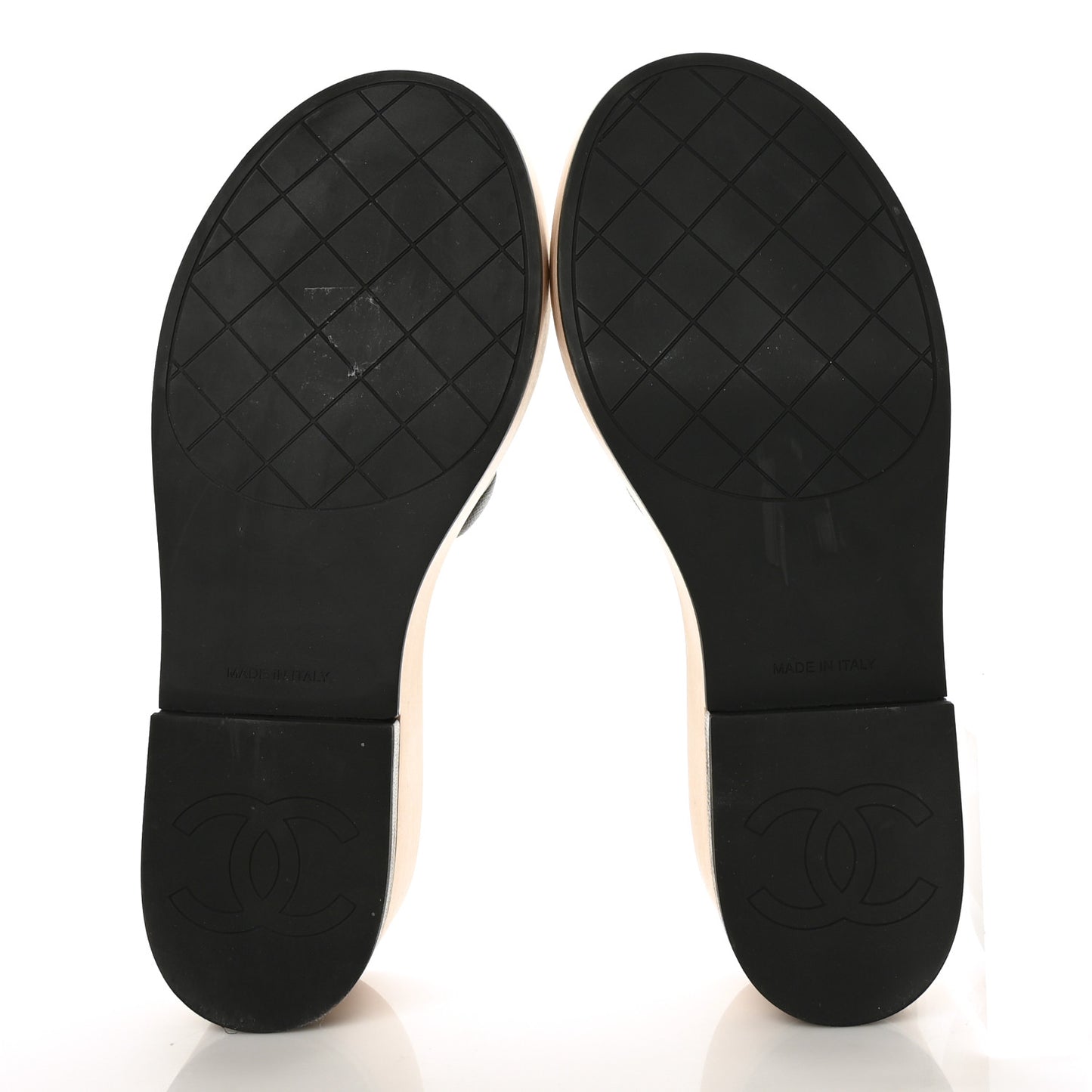Lambskin Quilted CC Slip On Platform Sandals 39 Black