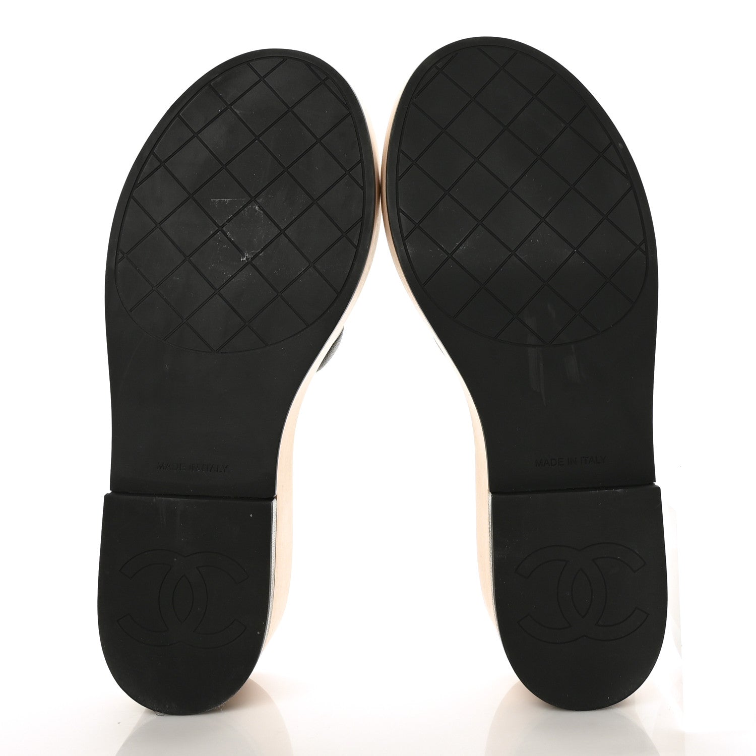 Chanel Lambskin Quilted CC Slip On Platform Sandals 39 Black 5 of 7