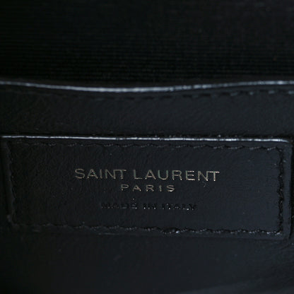 Saint Laurent Grain De Poudre Textured Mixed Matelasse Triquilt Small Monogram Satchel Black 5 of 8